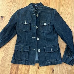 Dark demon Jean jacket button close